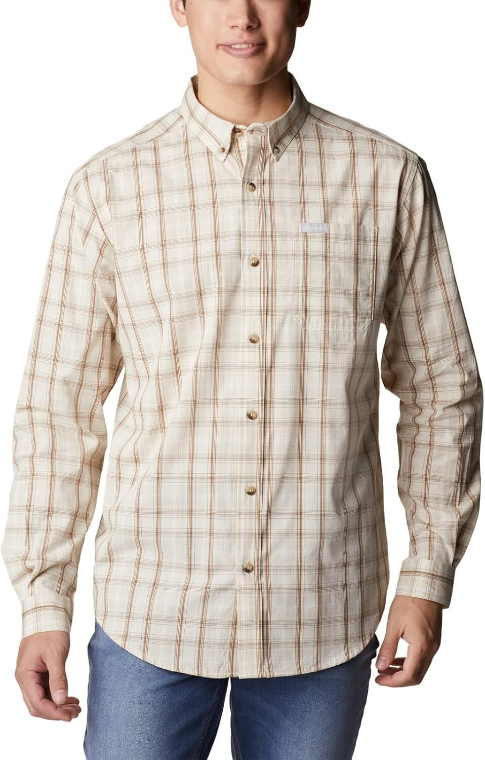Columbia Men's Rapid Rivers II Long Sleeve Shirt Chalk Soft Multi Size Small 