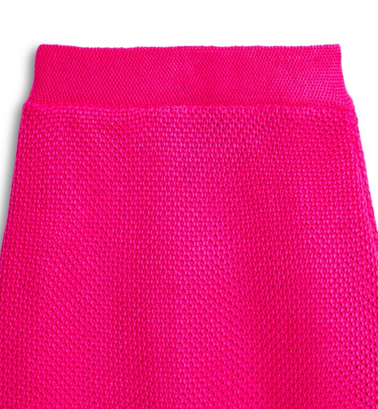 AQUA Girls Crochet A-Line Skirt Elastic Waist Pull On Color Hot Pink New