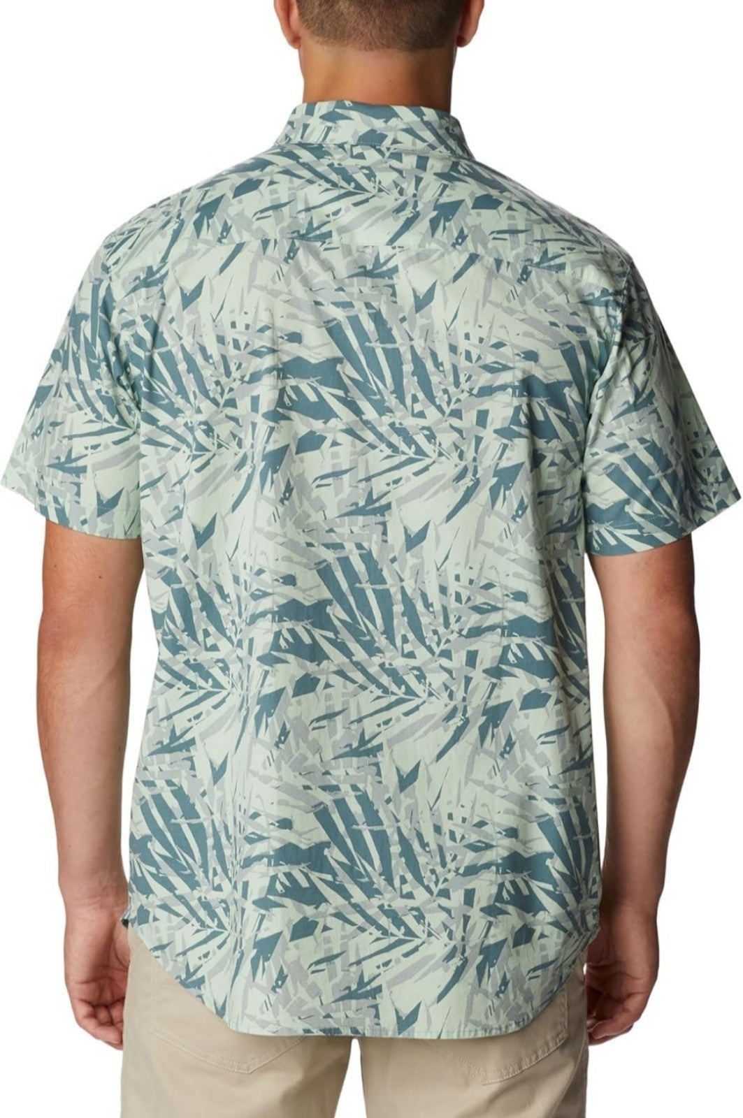 Columbia Men's Rapid Rivers Printed Short Sleeve ShirtGreen Dye Palm Large NWT