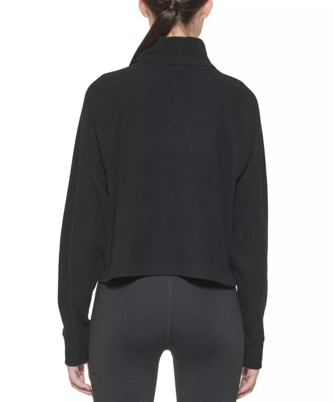 Calvin Klein Women's Performance Ribbed Turtleneck Sweater Black Small, Large 