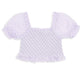 AQUA Girls Daisy Clip Dot Puff Sleeve Top Square Neck Big Kid Color Lilac New