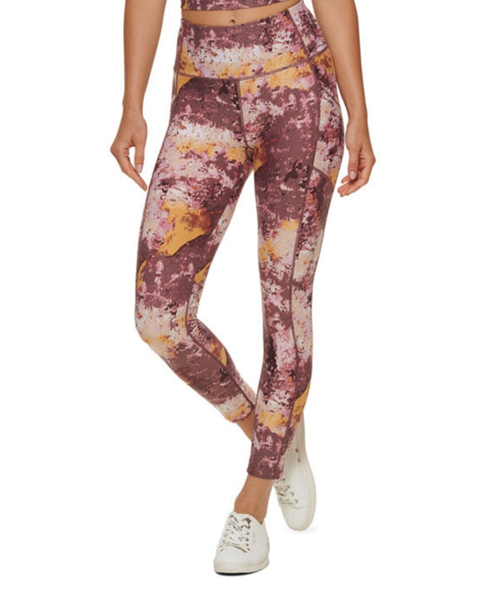 Calvin Klein Womens Printed High-waist Leggings, Newport Java Size Small NWT