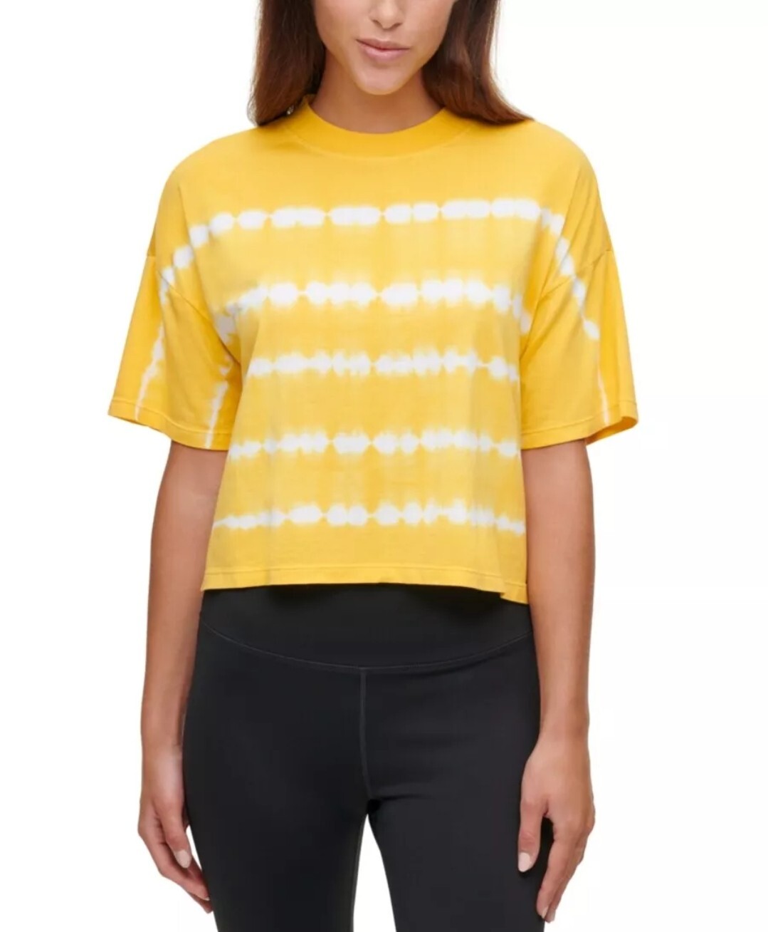 Calvin Klein Women's Top Performance Tie Dye Yellow Tee Size XL NWT