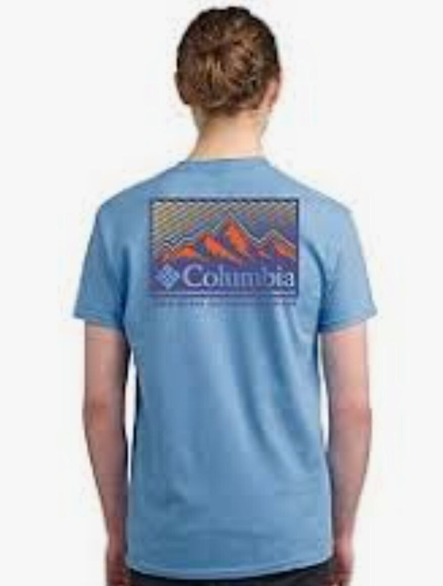 Columbia Men's Mountain Scape PFG Graphics T-Shirt Size Small Compass Blue New