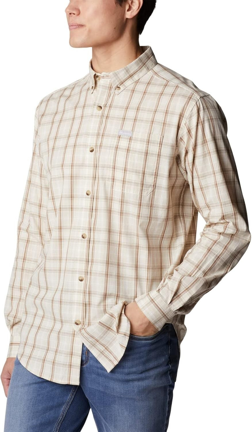 Columbia Men's Rapid Rivers II Long Sleeve Shirt Chalk Soft Multi Size Small 