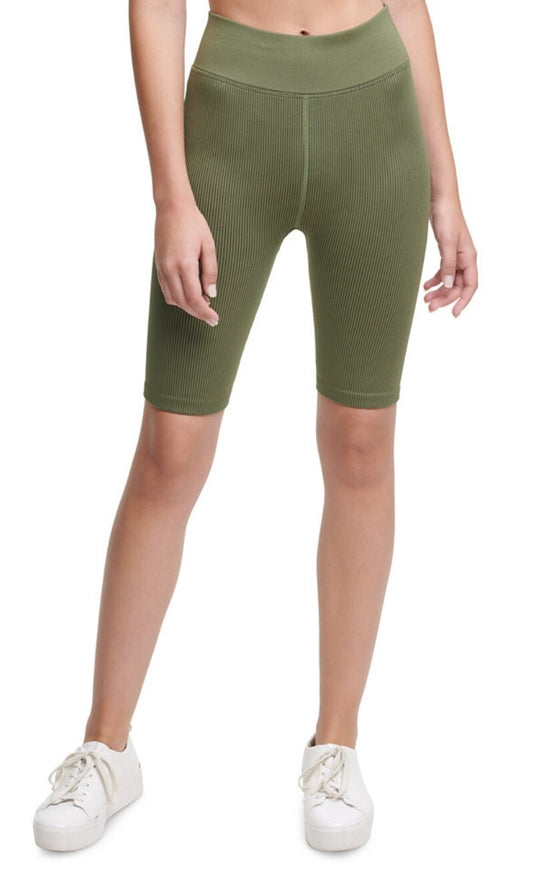 Calvin Klein Womens Performance High-Waist Bike Shorts Green Size Small New