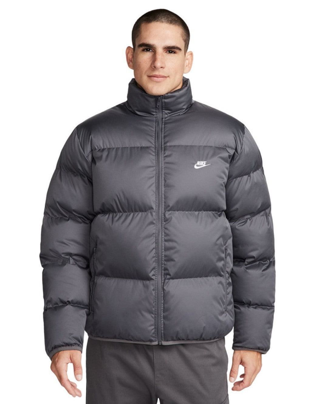 Nike Men's Sportswear Club Water-Repellent Puffer Jacket Grey White FB7368-068 M