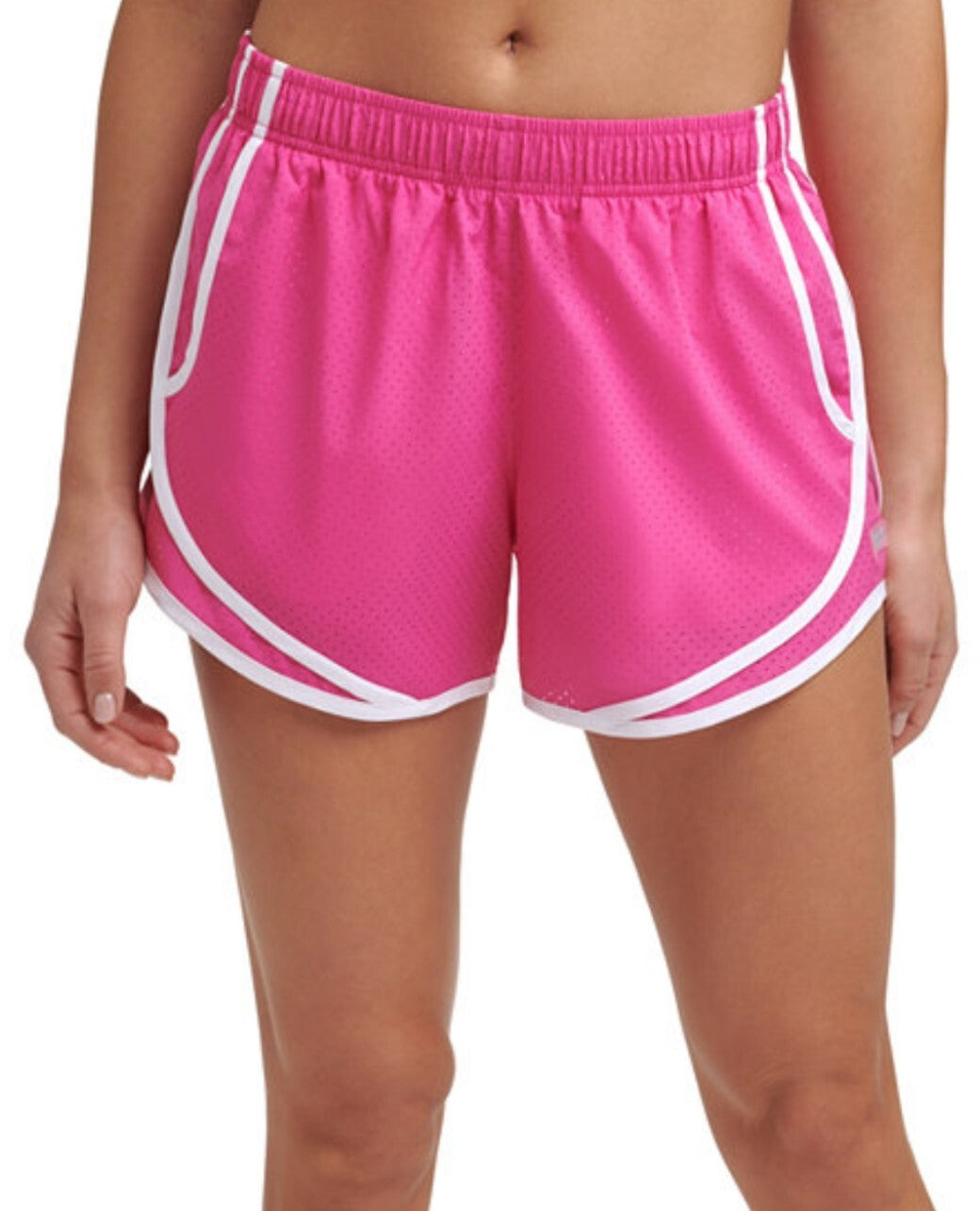 Calvin Klein Women's Perforated Polyester Pocketed Drawstring Running Shorts New