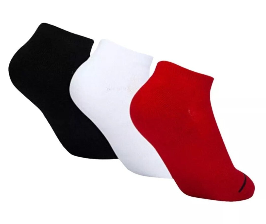 Air JORDAN Kids 3-Pack Jordan Basketball Low Cut Socks Black Red  White 7C-10C