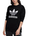 Adidas Women's originals Trefoil Crewneck Sweatshirt Black IB7431 Large NWT