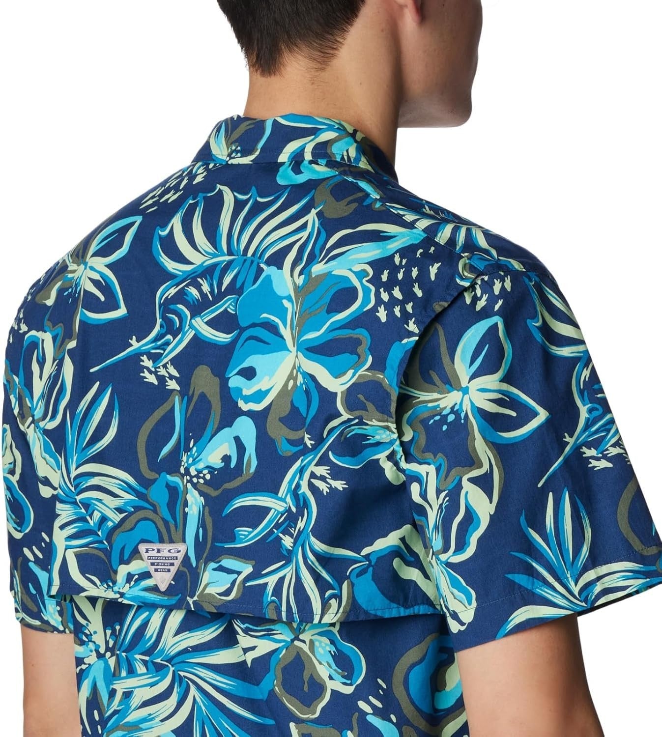 COLUMBIA Men's PFG Trollers Best Tide Camp Shirt Blue Carbon Size M $60 NWT