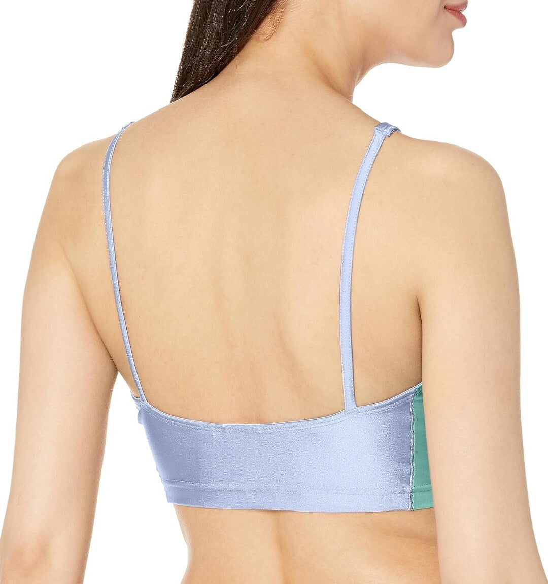 adidas Originals Women's High Shine Halter Scoop-neck Crop Bra TopBlue Large 