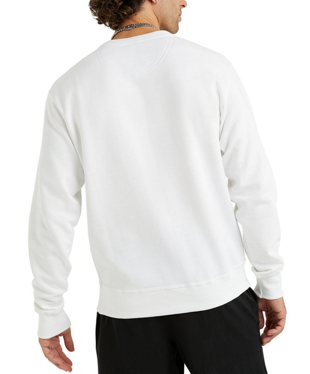 Champion Mens Powerblend Fleece C Logo Crewneck Sweatshirt White Size 2XL NWT