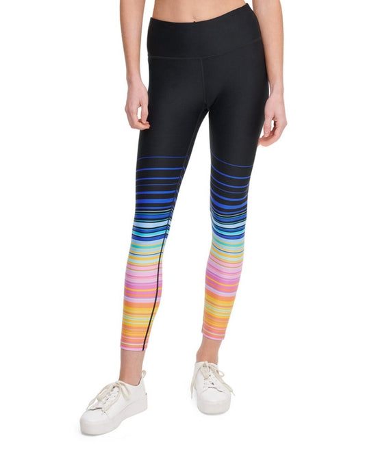 Calvin Klein Women's Printed High-waist Leggings Sunset Stripe Tangelo Combo NWT
