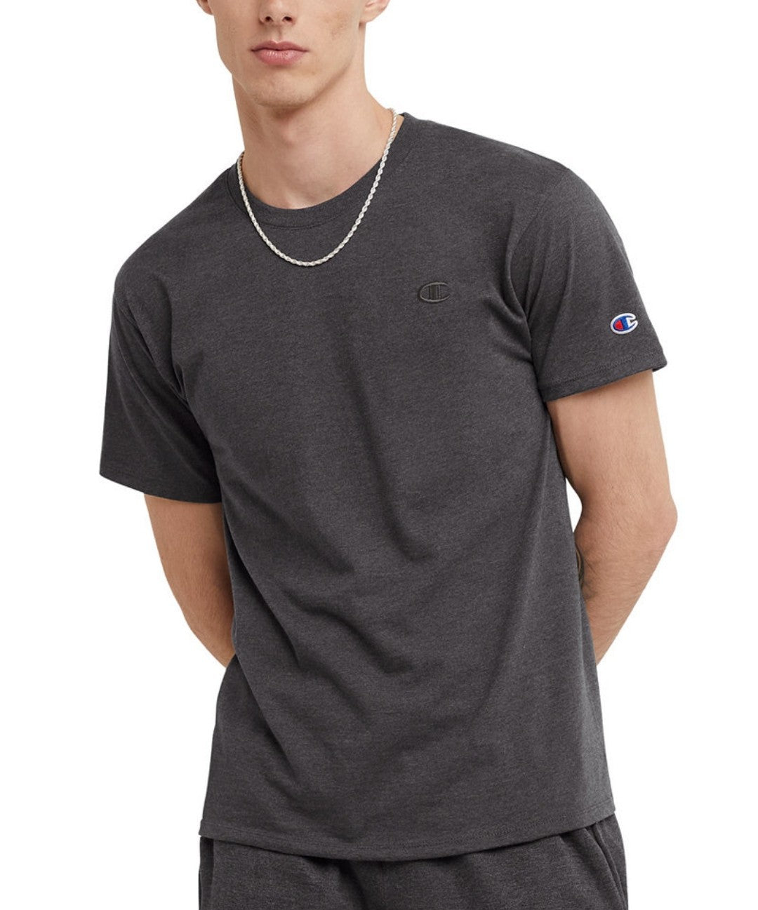 Champion Men's Cotton Jersey Classic Fit T-Shirt Small Color Granite Heather NWT