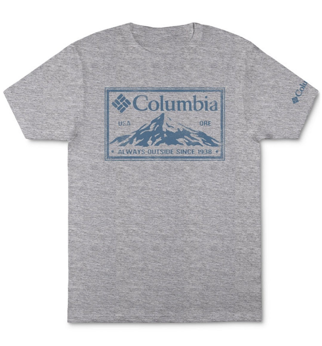 Columbia Men's Jaylen Mountain Graphic Short Sleeve Crewneck T-Shirt Gray Medium