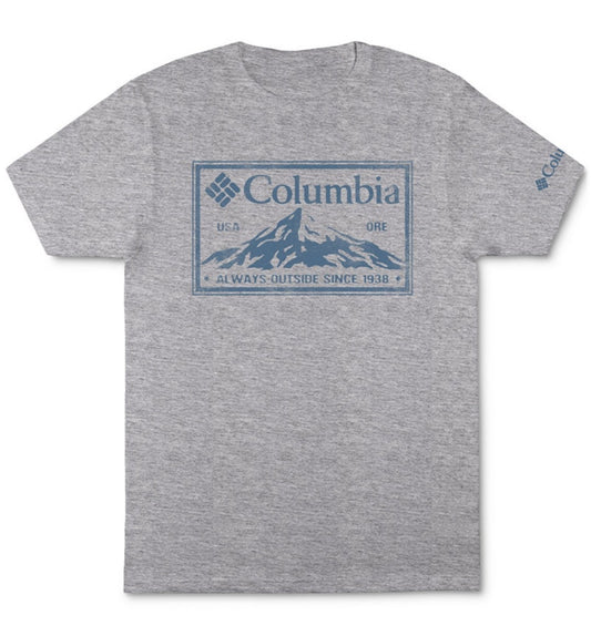 Columbia Men's Jaylen Mountain Graphic Short Sleeve Crewneck T-Shirt Gray Medium