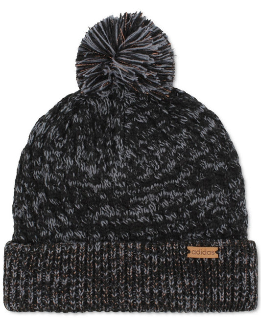 ADIDAS Women's Fit Beanie Twilight II One Size Black/Onix/Gold Knit Lined New