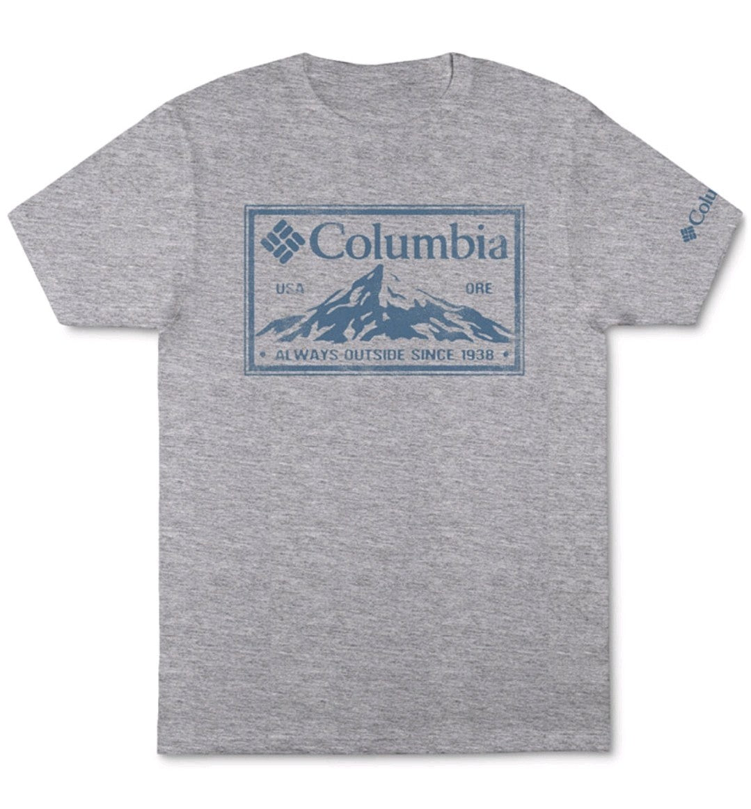 Columbia Men's Jaylen Mountain Graphic Short Sleeve Crewneck T-Shirt Gray Medium