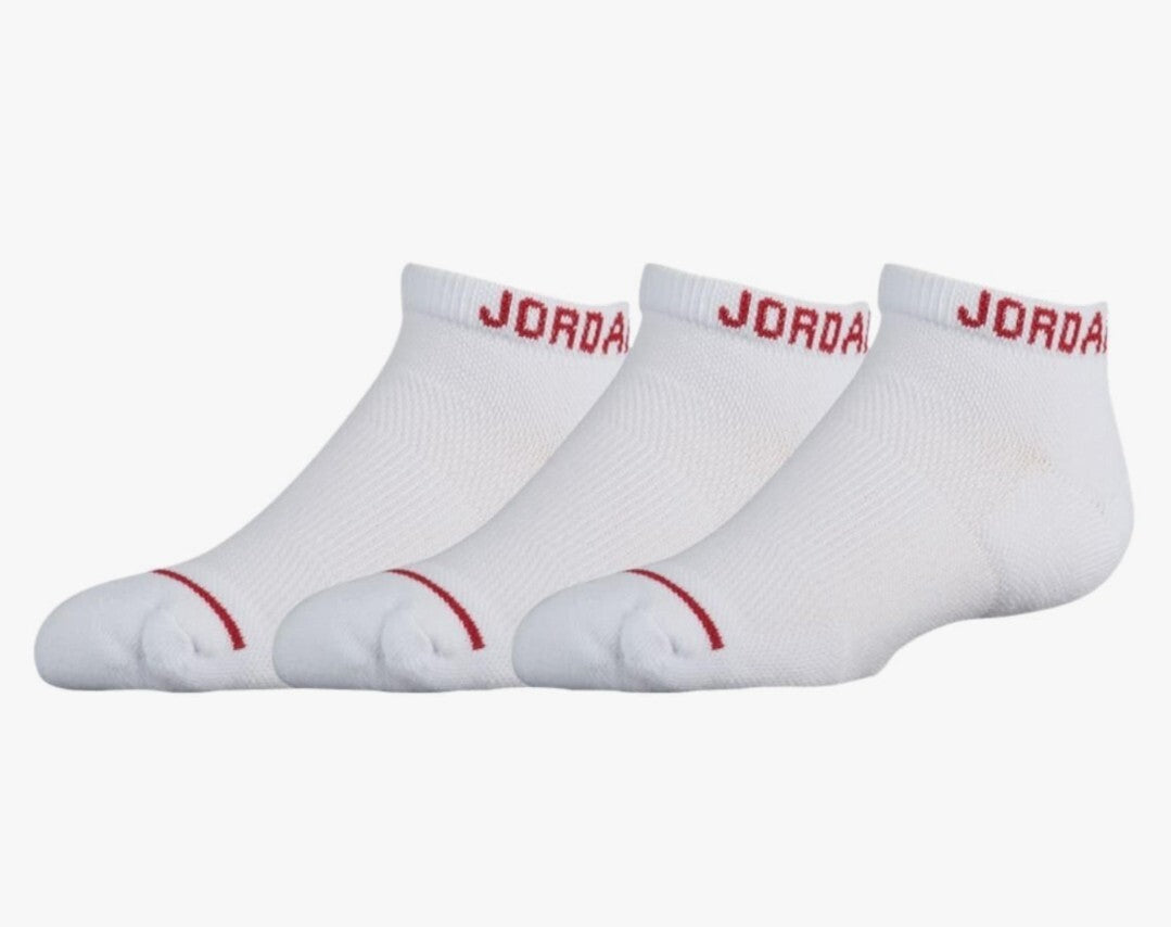 Air JORDAN Kids 3-Pack Jordan Basketball Low Cut Socks White Size  10C-3Y NWT