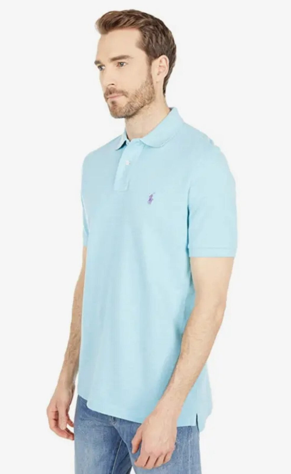 Polo Ralph Lauren Men's Custom Slim Fit Mesh Polo Shirt Blue Heather XXL NWT