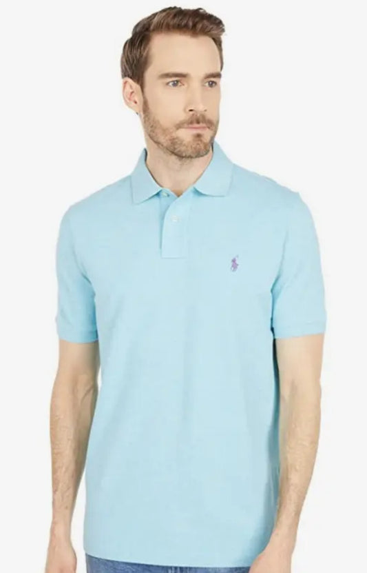 Polo Ralph Lauren Men's Custom Slim Fit Mesh Polo Shirt Blue Heather XXL NWT