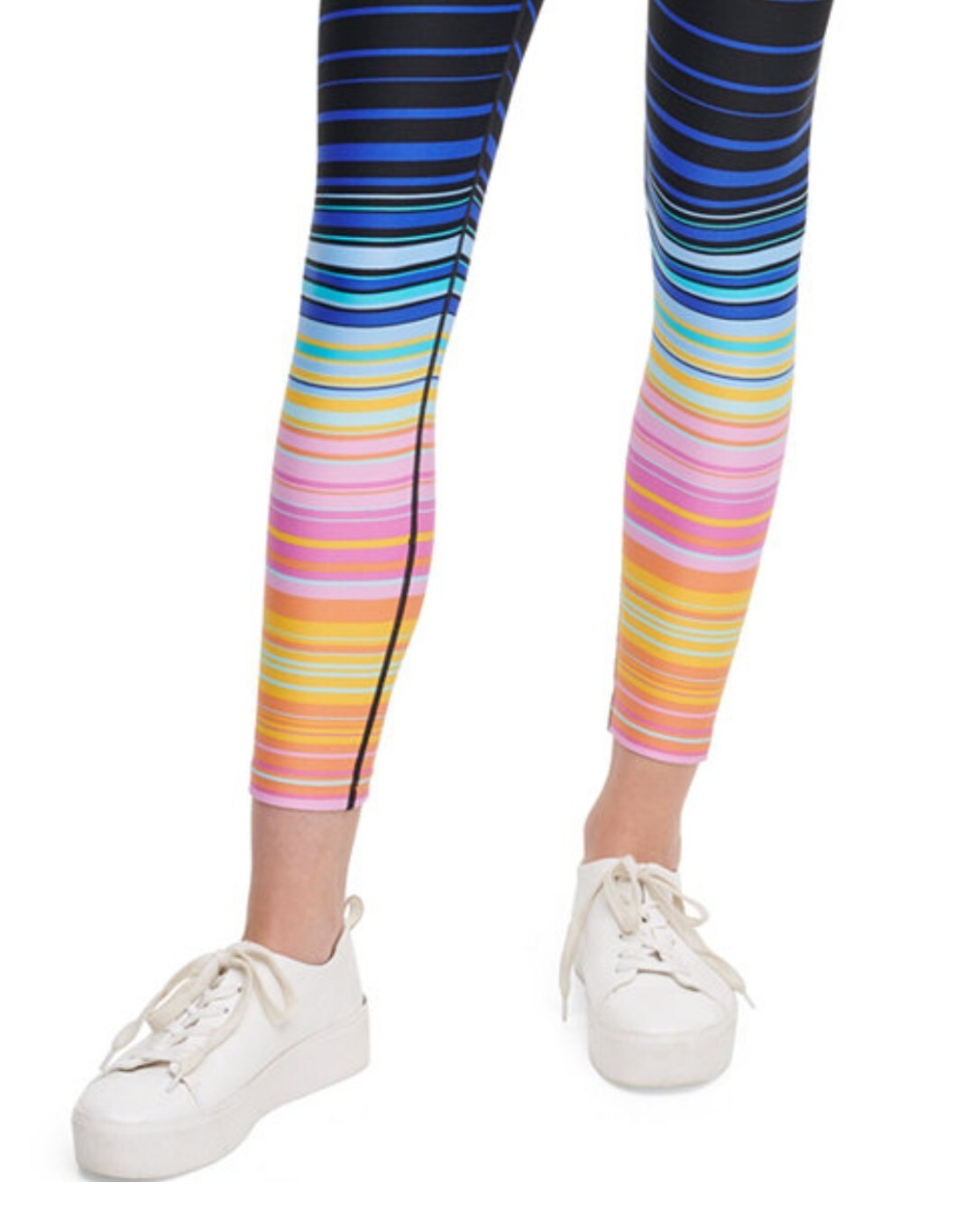 Calvin Klein Women's Printed High-waist Leggings Sunset Stripe Tangelo Combo NWT