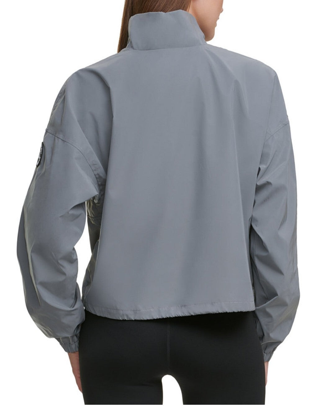 Calvin Klein Women's Reflective Performance Half Zip Pullover Jacket L Gray NWT