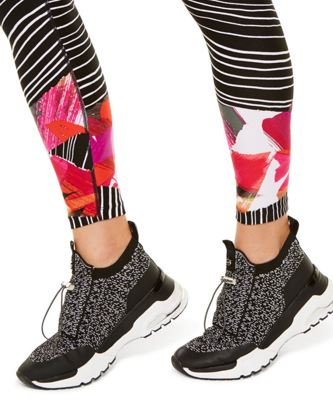 Calvin Klein Womens Printed High-waist Leggings, Color Black Size Small NWT
