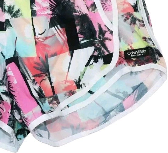 Calvin Klein Women's Performance Printed Lined Lightweight Athletic Shorts NWT