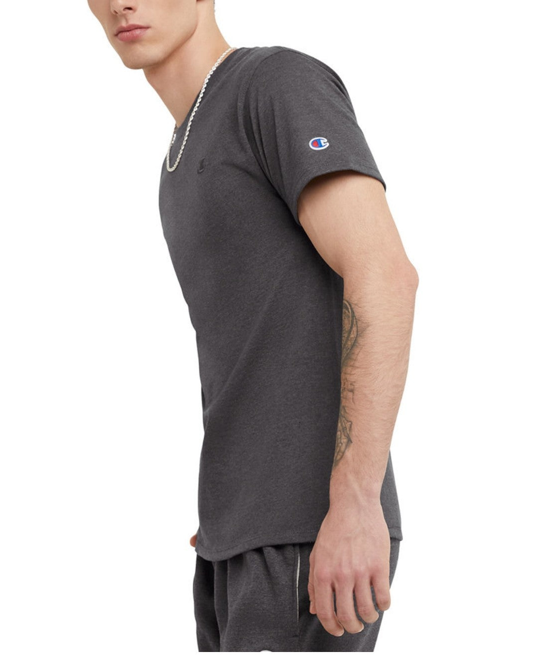 Champion Men's Cotton Jersey Classic Fit T-Shirt Small Color Granite Heather NWT