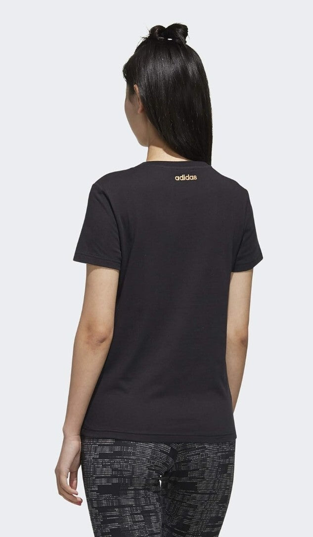 Adidas Women Essentials Branded Tee Black/Copper Metallic FL0164 X-Small New