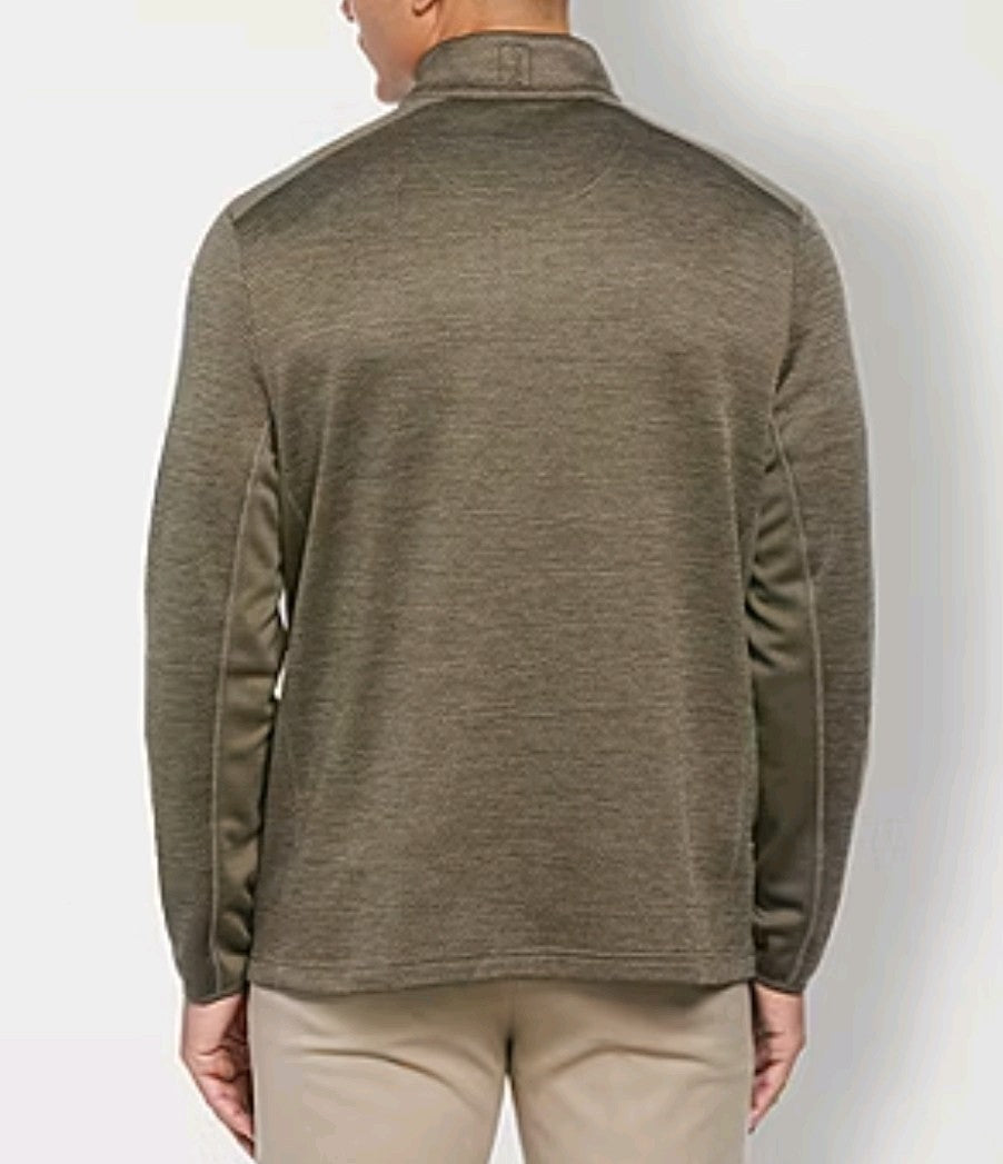PGA TOUR Men Two Tone Space Dyed Quarter Zip Golf Pullover Top Green Heather NWT