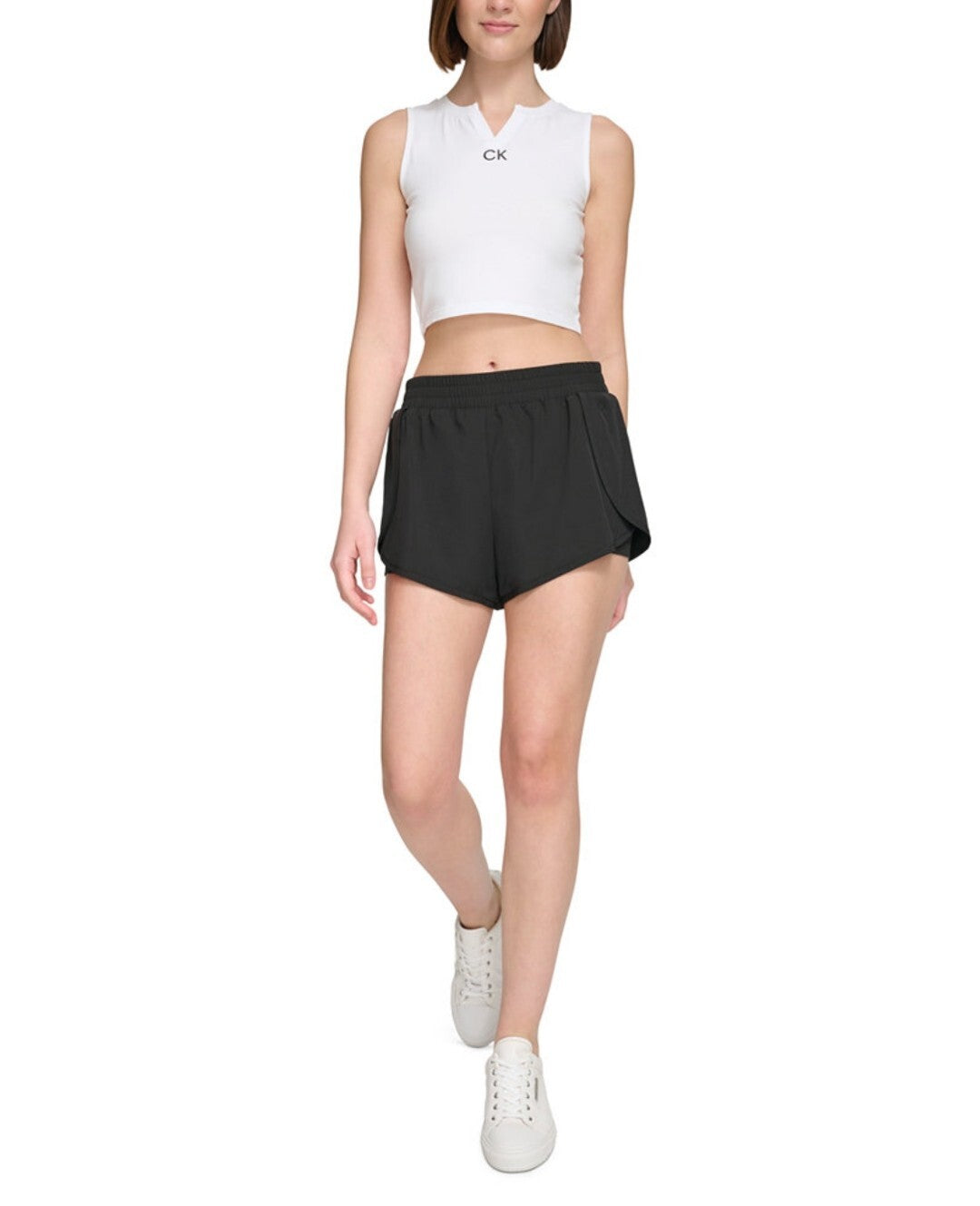 Calvin Klein Women's Tulip Wrap Shorts Black Elastic Waistband Pull On Style NWT