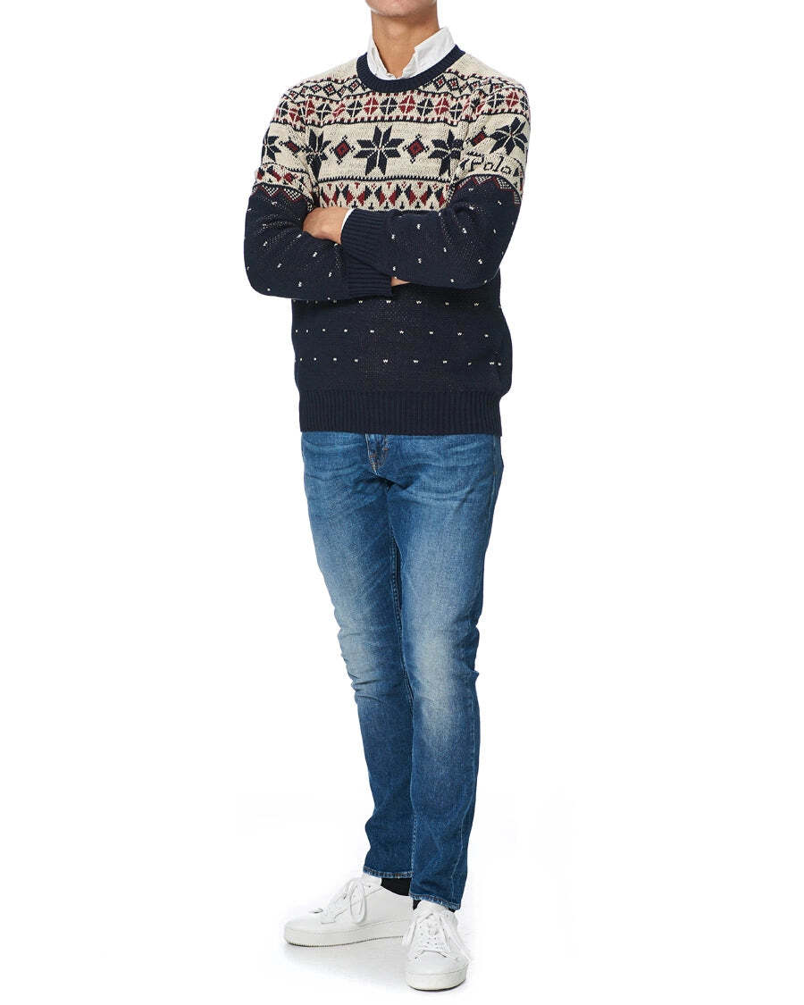 Polo Ralph Lauren Men's Wool Snowflake Knitted Sweater Navy
