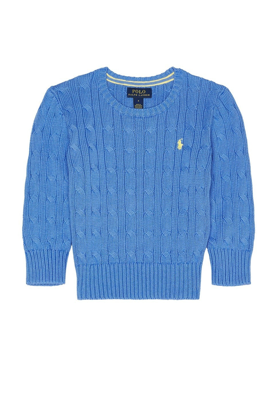 Polo Ralph Lauren Kids Cable Knit Crewneck Sweater in Harbor Island Blue Size 3