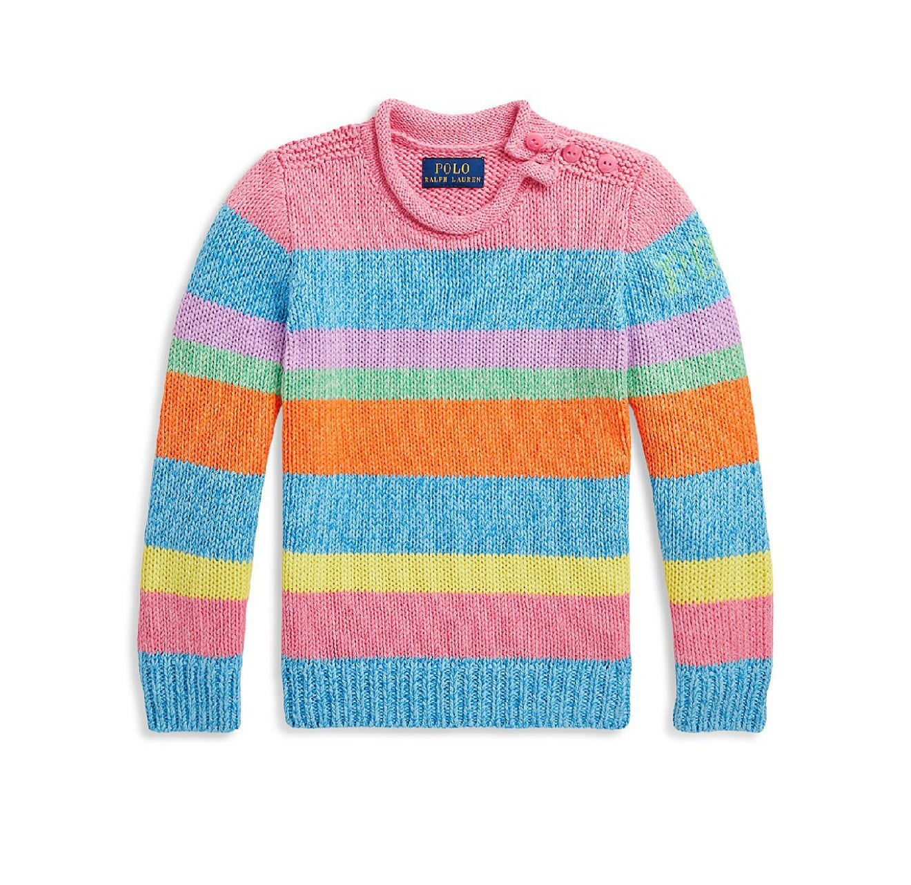 Polo Ralph Lauren Girls' Striped Cotton Rollneck Sweater - Little Kid, Big Kid