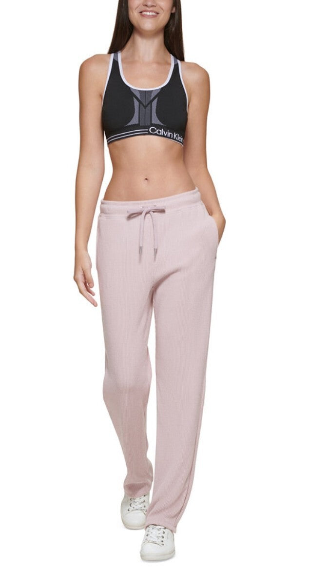 Calvin Klein Women's Performance High Waist Ribbed Jogger Relaxed Sweatpants NWT