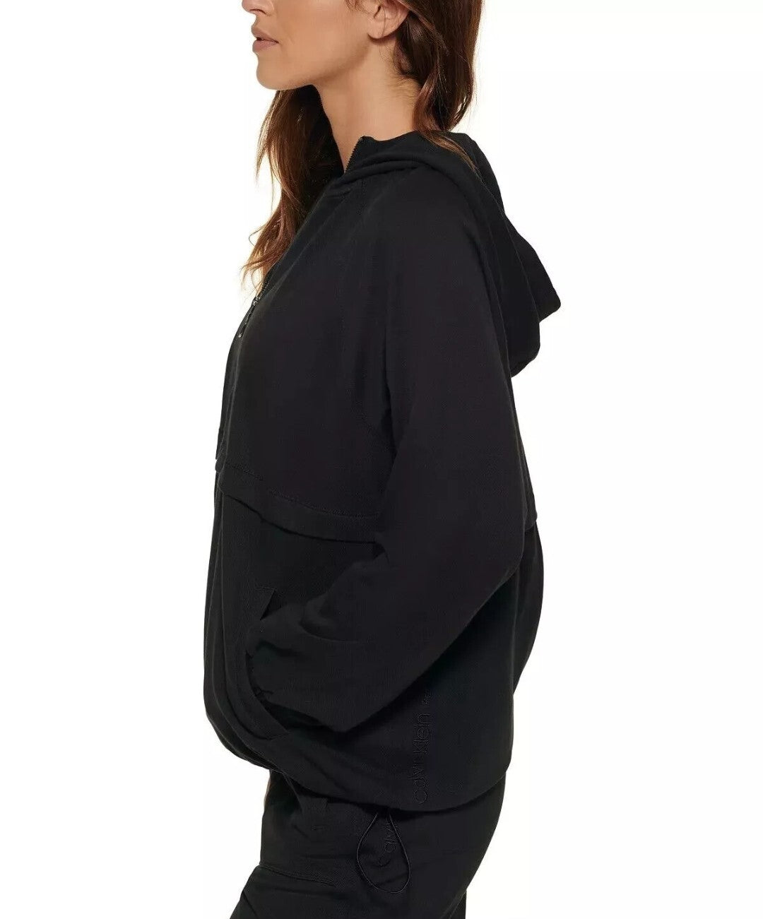 Calvin Klein Women's Performance Garment Dyed 1/2-Zip Hoodie Black Size XS NWT