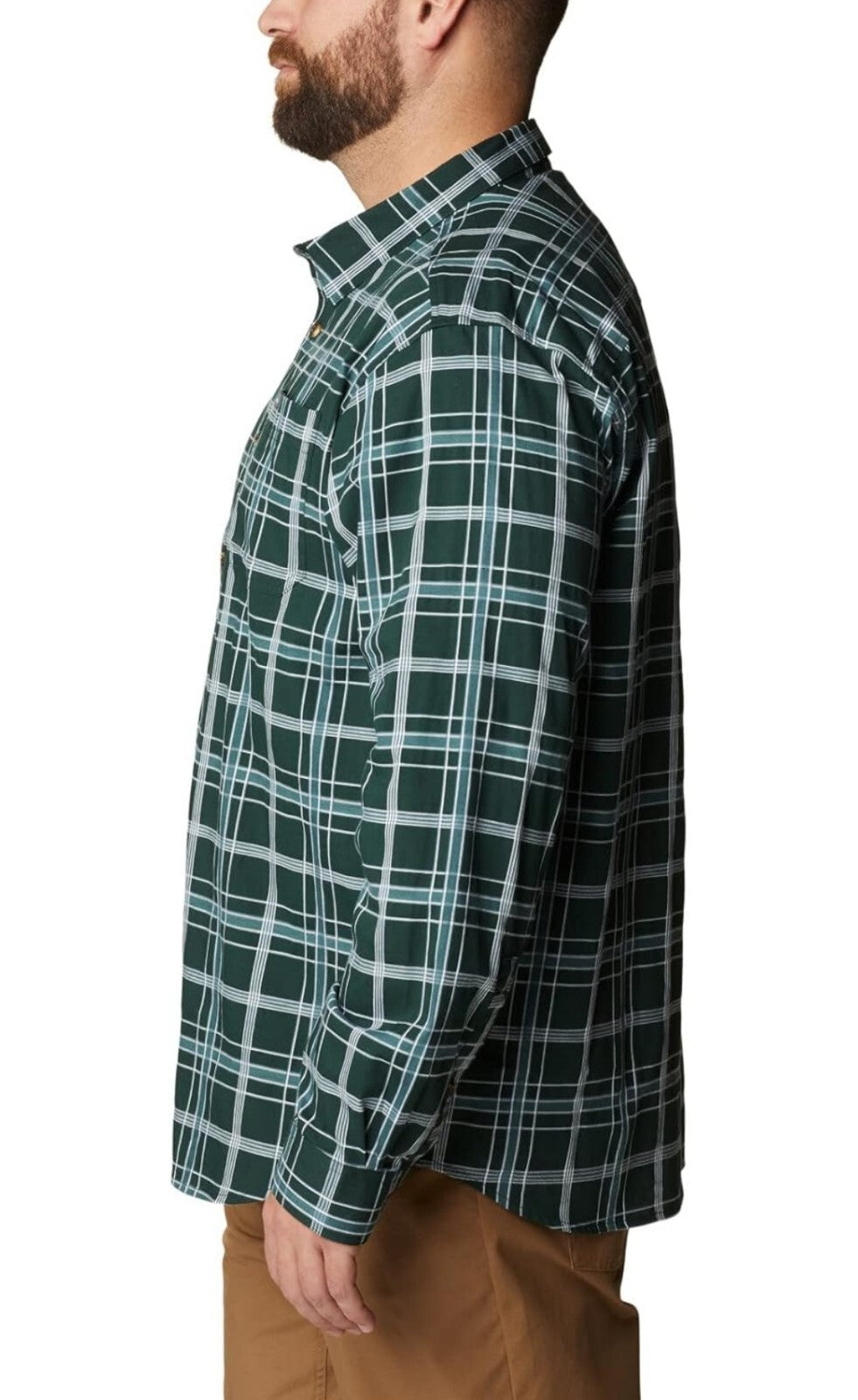 Columbia Men's Big & Tall Vapor Ridge III Plaid Button Down Shirt 2XT Green New