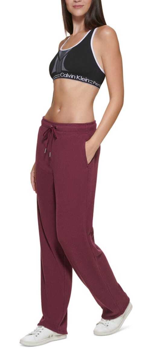 Calvin Klein Women's Performance High Waist Ribbed Jogger Relaxed Sweatpants NWT