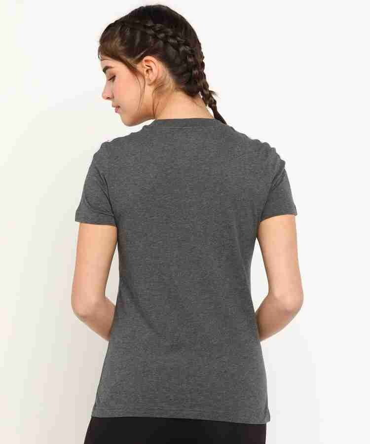 Adidas Women's Essentials 3 Strip Slim Tee, Dark Grey Heather Size XL New