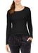 32 Degrees Women's Cozy Heat Long Sleeve Scoop Neck Top Black Size Medium New 