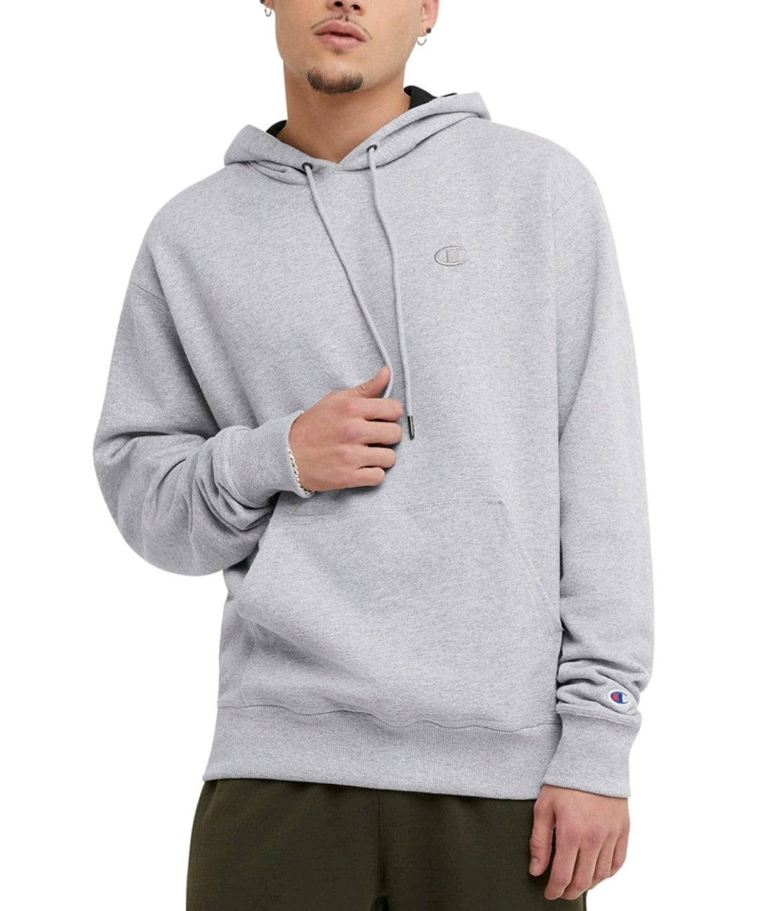Champion Men's PowerBlend Fleece Pullover Comfort Hoodie Heather Grey Small NWT