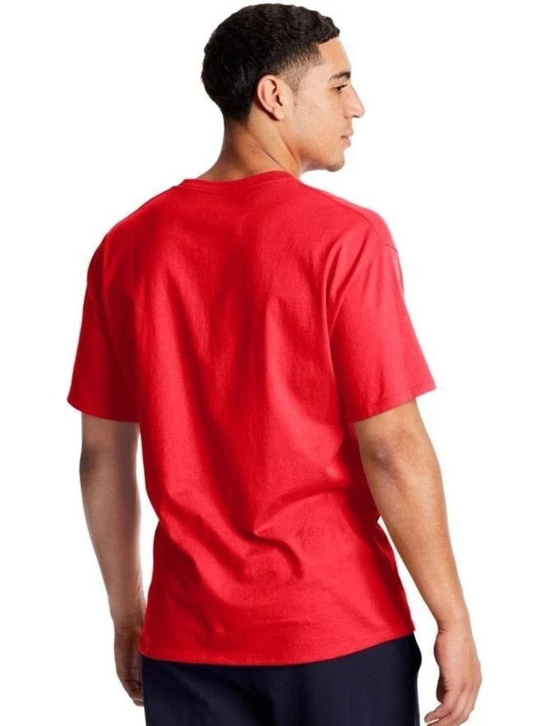 Champion Men's Mini C Script Logo Classic Jersey Tee Scarlet Red Small NWT