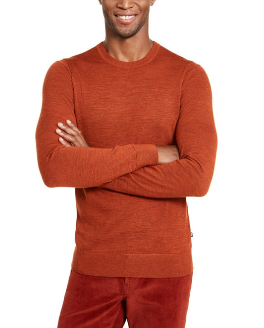 MICHAEL KORS Mens Merino Wool Crew Neck Pullover Sweater Color Burnt Orange New 