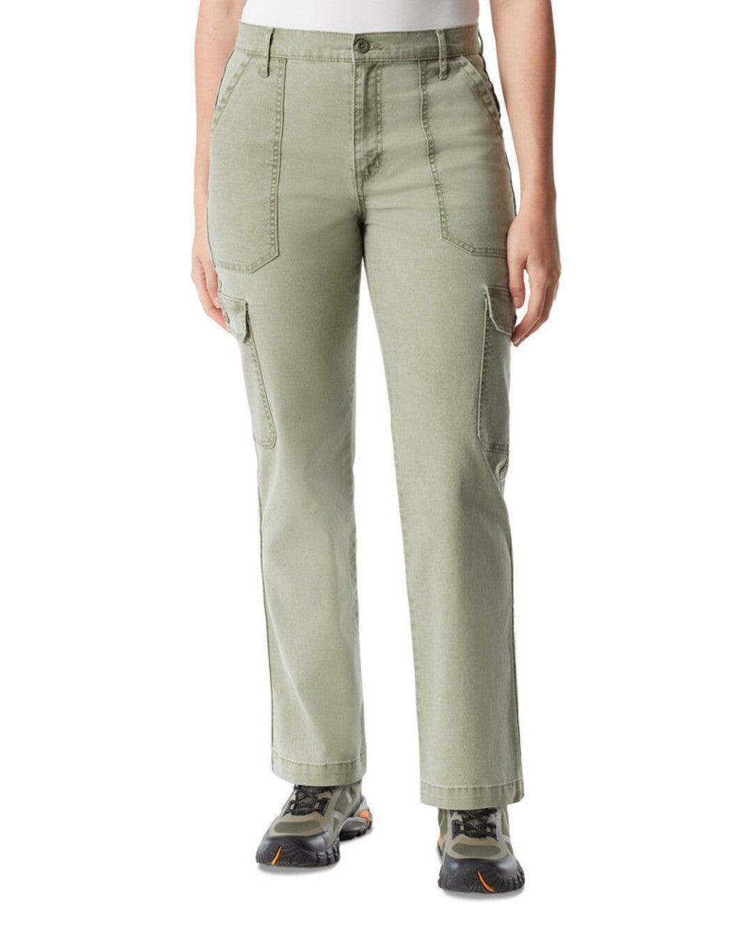 Bass Outdoor Womens High-Rise Canvas Cargo Pants Deep Lichen Green Size 6 New