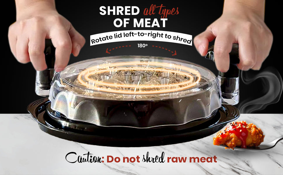Chicken Shredder Tool - Large 10" Inch, 3 Layer Meat Shredder with Removable Tray