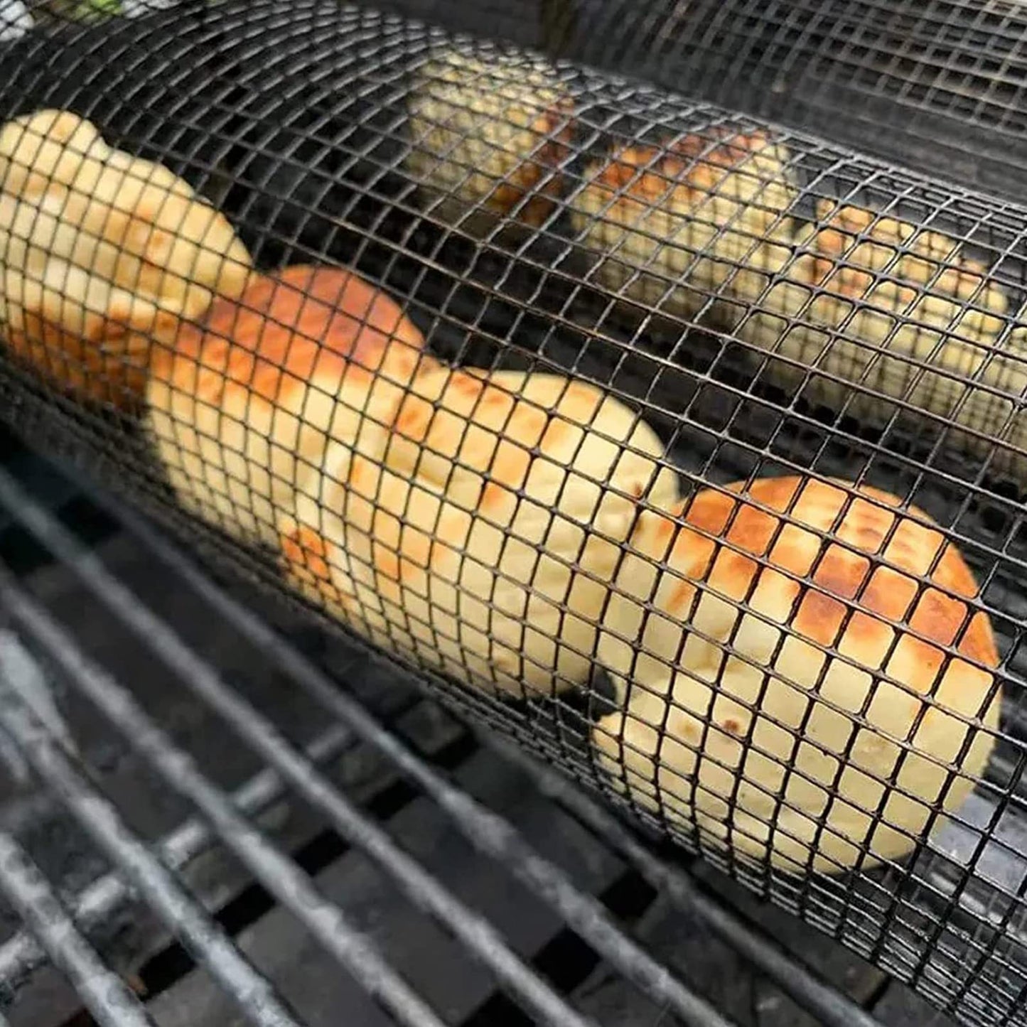 Rolling Grilling Basket Metal BBQ Basket