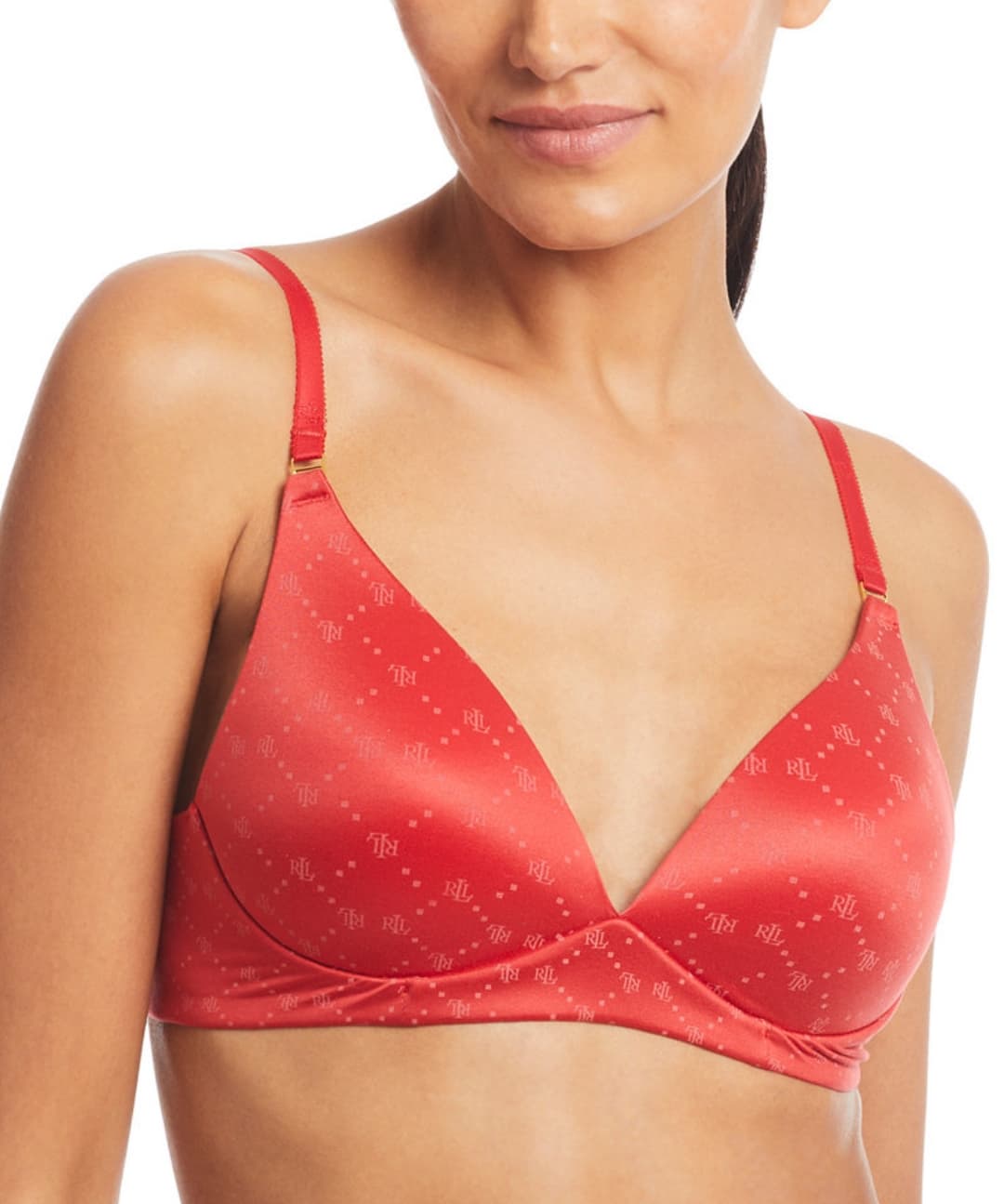 Lauren Ralph Lauren Women's Comfort Collection Wire-Free Padded Logo T-Shirt Bra